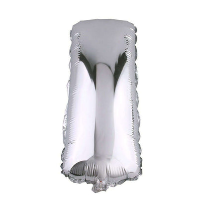 35" Silver Letter and Number Balloons, Metallic Mylar Foil Helium Air Balloons - NestOCart