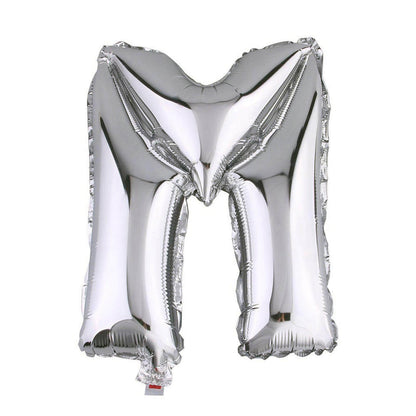 35" Silver Letter and Number Balloons, Metallic Mylar Foil Helium Air Balloons - NestOCart