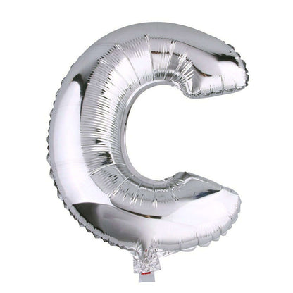 35" Silver Letter and Number Balloons, Metallic Mylar Foil Helium Air Balloons - NestOCart