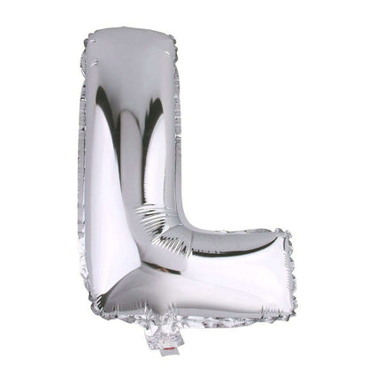 35" Silver Letter and Number Balloons, Metallic Mylar Foil Helium Air Balloons - NestOCart