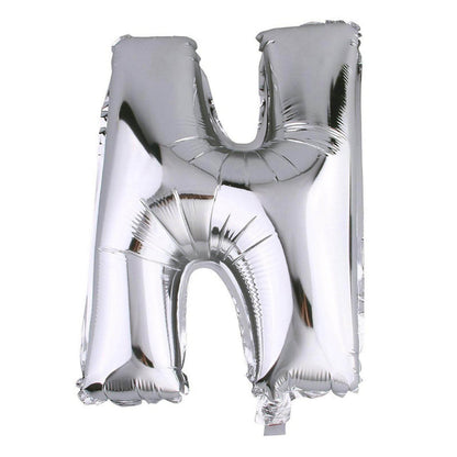 35" Silver Letter and Number Balloons, Metallic Mylar Foil Helium Air Balloons - NestOCart