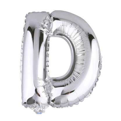 35" Silver Letter and Number Balloons, Metallic Mylar Foil Helium Air Balloons - NestOCart