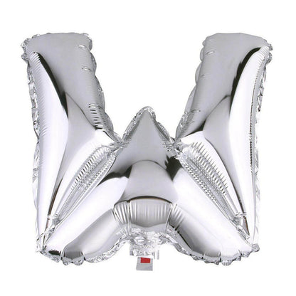 35" Silver Letter and Number Balloons, Metallic Mylar Foil Helium Air Balloons - NestOCart