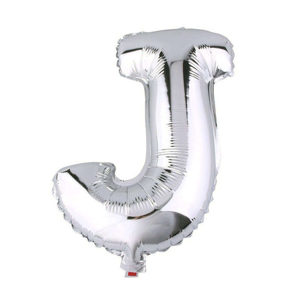 35" Silver Letter and Number Balloons, Metallic Mylar Foil Helium Air Balloons - NestOCart