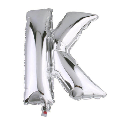 35" Silver Letter and Number Balloons, Metallic Mylar Foil Helium Air Balloons - NestOCart