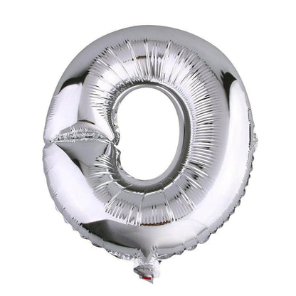 35" Silver Letter and Number Balloons, Metallic Mylar Foil Helium Air Balloons - NestOCart