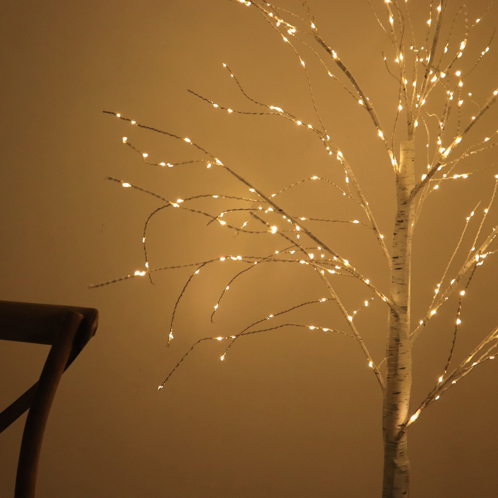 350 LED Lighted Birch Tree Design Warm White - Plug - in Remote Timer Lights with Detachable Base 6ft - Bell Racket Store