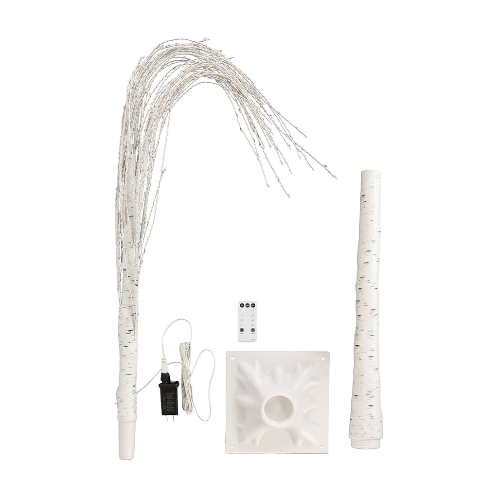 350 LED Lighted Birch Tree Design Warm White - Plug - in Remote Timer Lights with Detachable Base 6ft - Bell Racket Store