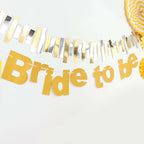 3.5ft Gold Glittered Bride To Be Paper Hanging Bridal Shower Garland Banner, Bachelorette Party Banner - Bell Racket Store