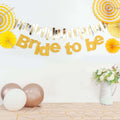 3.5ft Gold Glittered Bride To Be Paper Hanging Bridal Shower Garland Banner, Bachelorette Party Banner - Bell Racket Store