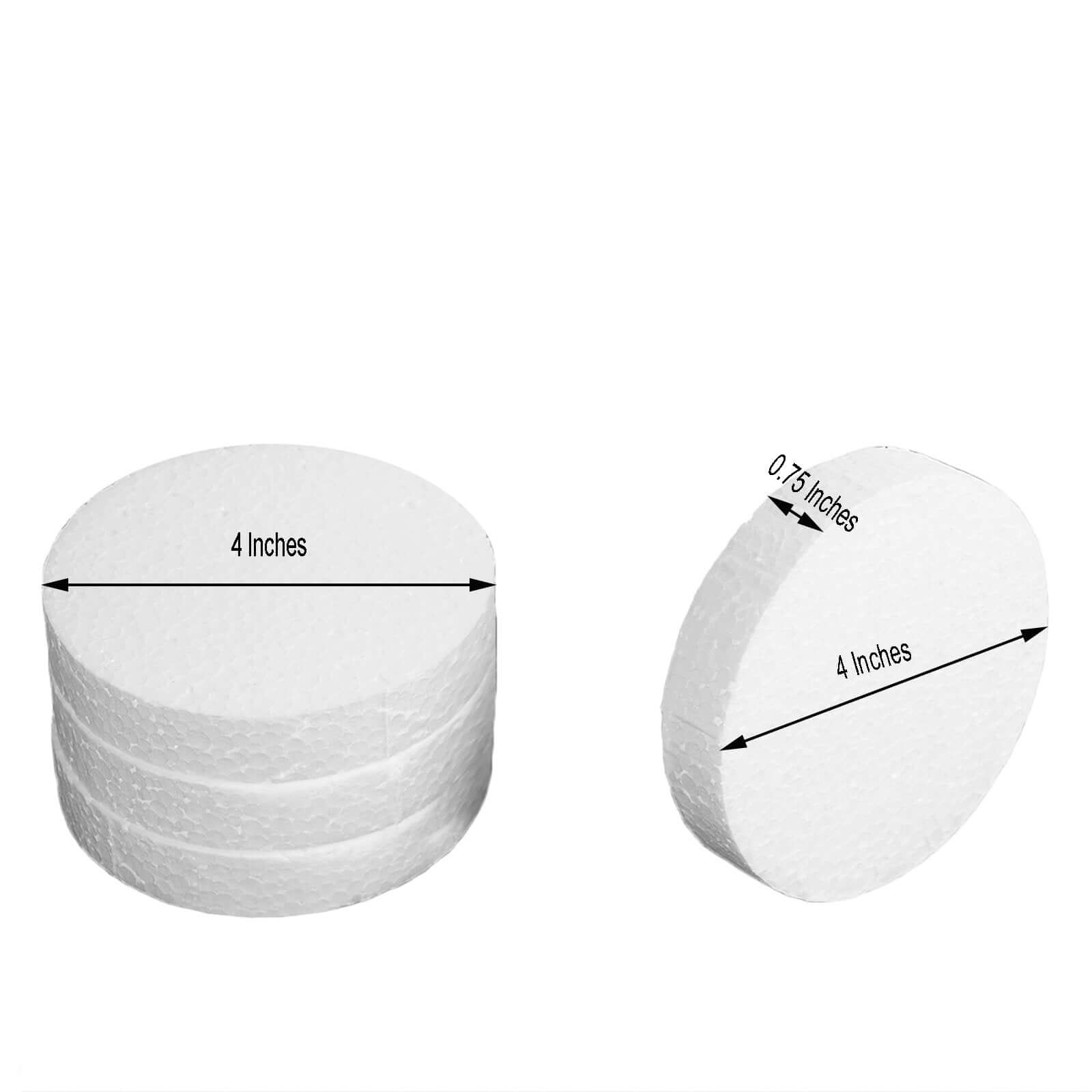 36 Pack 4" White StyroFoam Disc, DIY Polystyrene Foam Craft Supplies - NestOCart