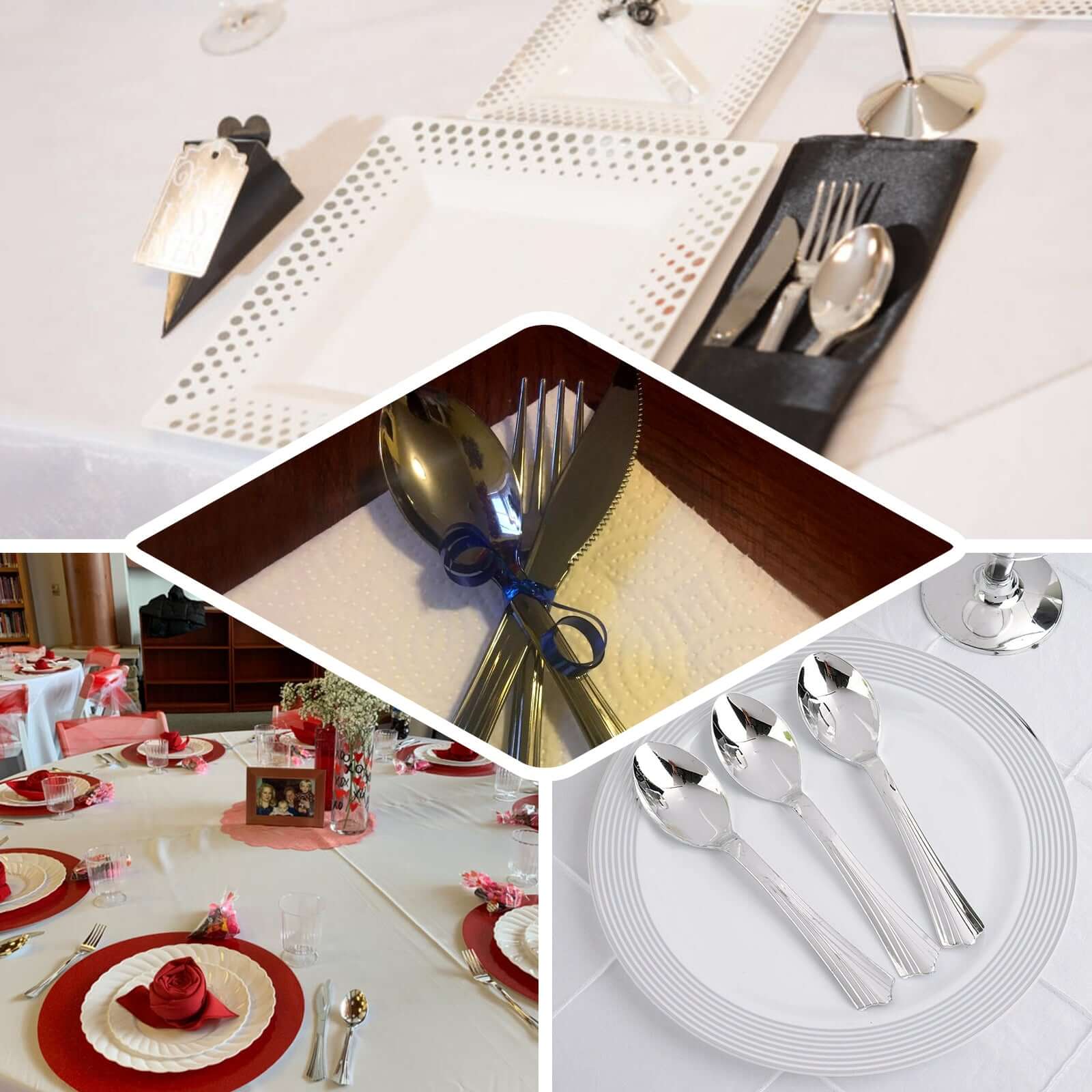 36 - Pack Plastic Tea Coffee Spoons Light Silver Heavy Duty with Fluted Handles - Durable Disposable Cutlery 5" - NestOCart