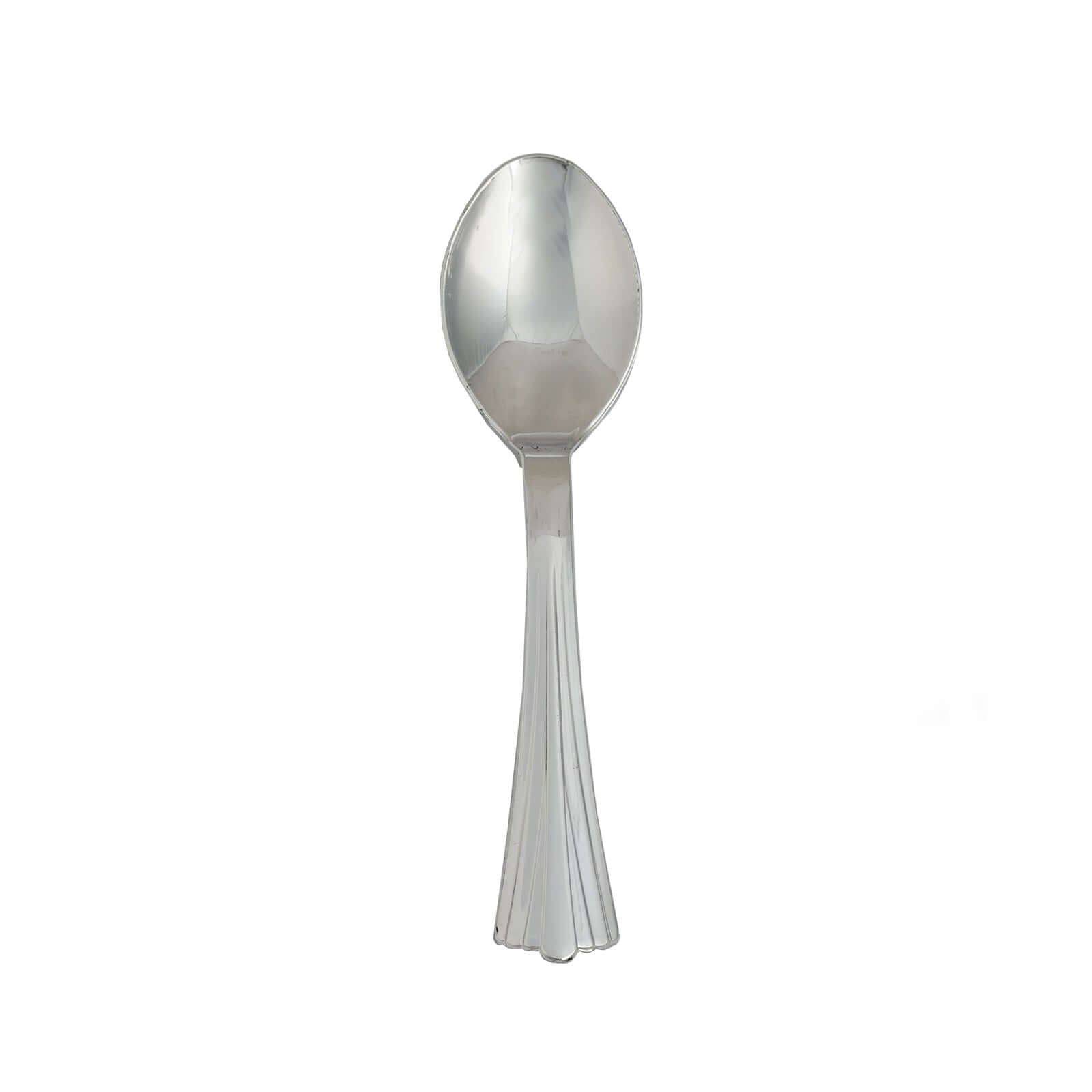 36 - Pack Plastic Tea Coffee Spoons Light Silver Heavy Duty with Fluted Handles - Durable Disposable Cutlery 5" - NestOCart