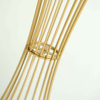 36" Tall Gold Metal Wire Hourglass Flower Frame Stand, Open Frame Reversible Trumpet Centerpiece Stand - Bell Racket Store