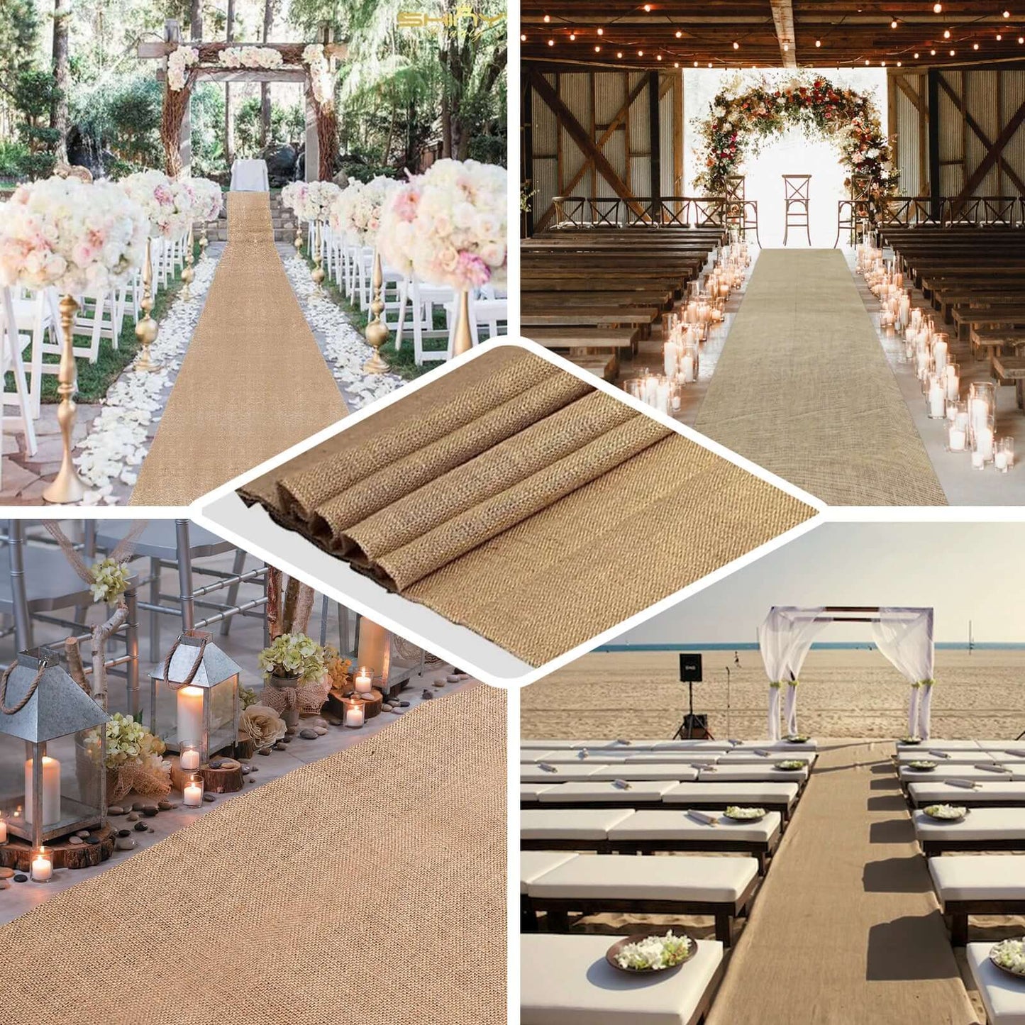 36"x100ft All Natural Jute Burlap Aisle Runner - NestOCart