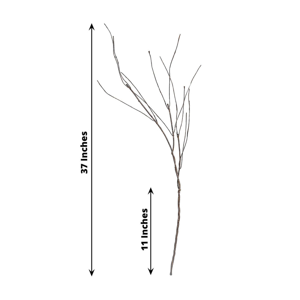 10-Pack Faux Willow Tree Branch Decor - Long Flexible Artificial Twig Stems for DIY Crafts Floral Bouquets & Event Decorations 37"