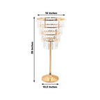 38" Crystal Pendant 4 - Tier Table Centerpiece Chandelier â€“ Gold Metal Vase Stand with Round Frame & Base, Hanging Crystals - Bell Racket Store