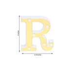 3D Marquee Letter "R" Warm White 6 LED Lights Gold - Chic Light-Up Decor for Events 6"