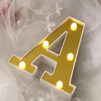 3D Marquee Letter "A" Warm White 5 LED Lights Gold - Chic Light-Up Decor for Events 6"