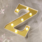 3D Marquee Letter "Z" Warm White 7 LED Lights Gold - Chic Light-Up Decor for Events 6"
