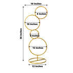 3ft 4 - Tier Gold Metal Hoop Pillar Flower Stand, Wreath Wedding Arch Table Centerpiece - Bell Racket Store