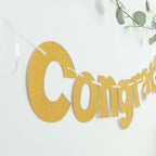 3ft Gold Glittered Congrats Paper Hanging Garland Banner Party Decor - Bell Racket Store