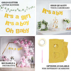 3ft Gold Glittered It's a Boy Paper Hanging Gender Reveal Garland Banner, Baby Shower Banner - Bell Racket Store