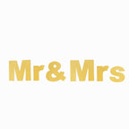3ft Gold Glittered Mr and Mrs Paper Hanging Wedding Anniversary Banner, Party Garland Banner - Bell Racket Store