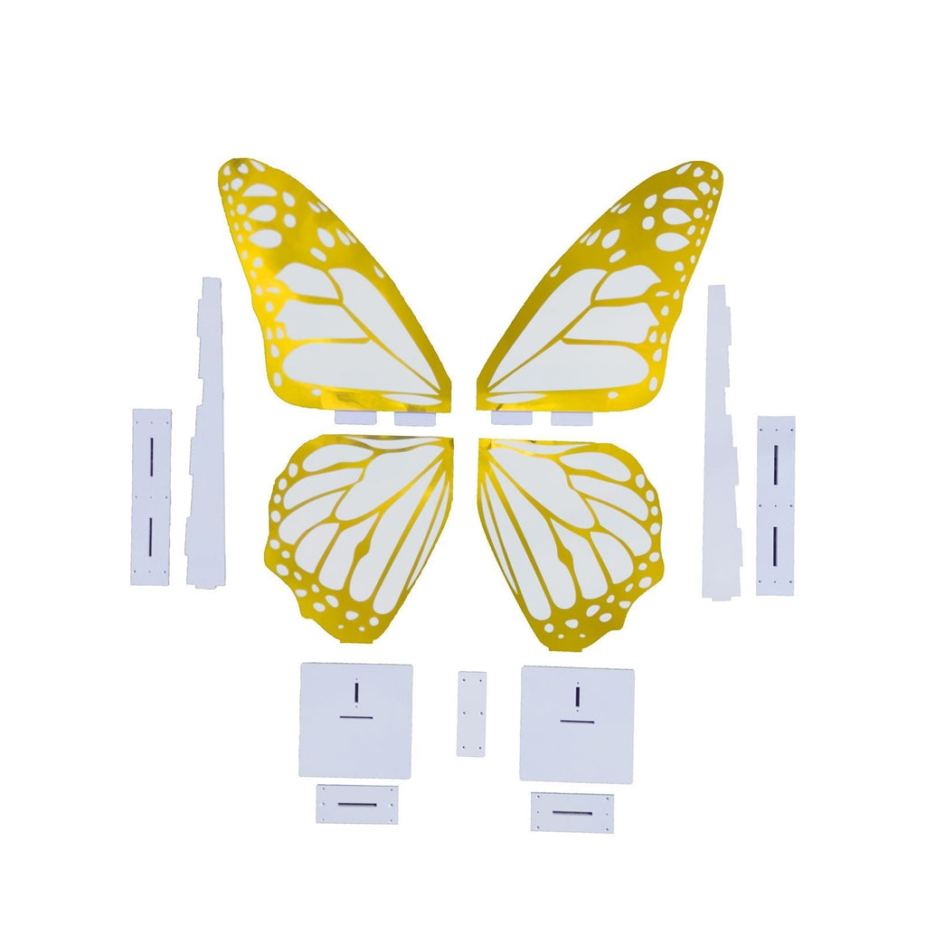 3ft Large Butterfly Party Props Decor, White and Gold Butterfly Foamboard Stand - Bell Racket Store