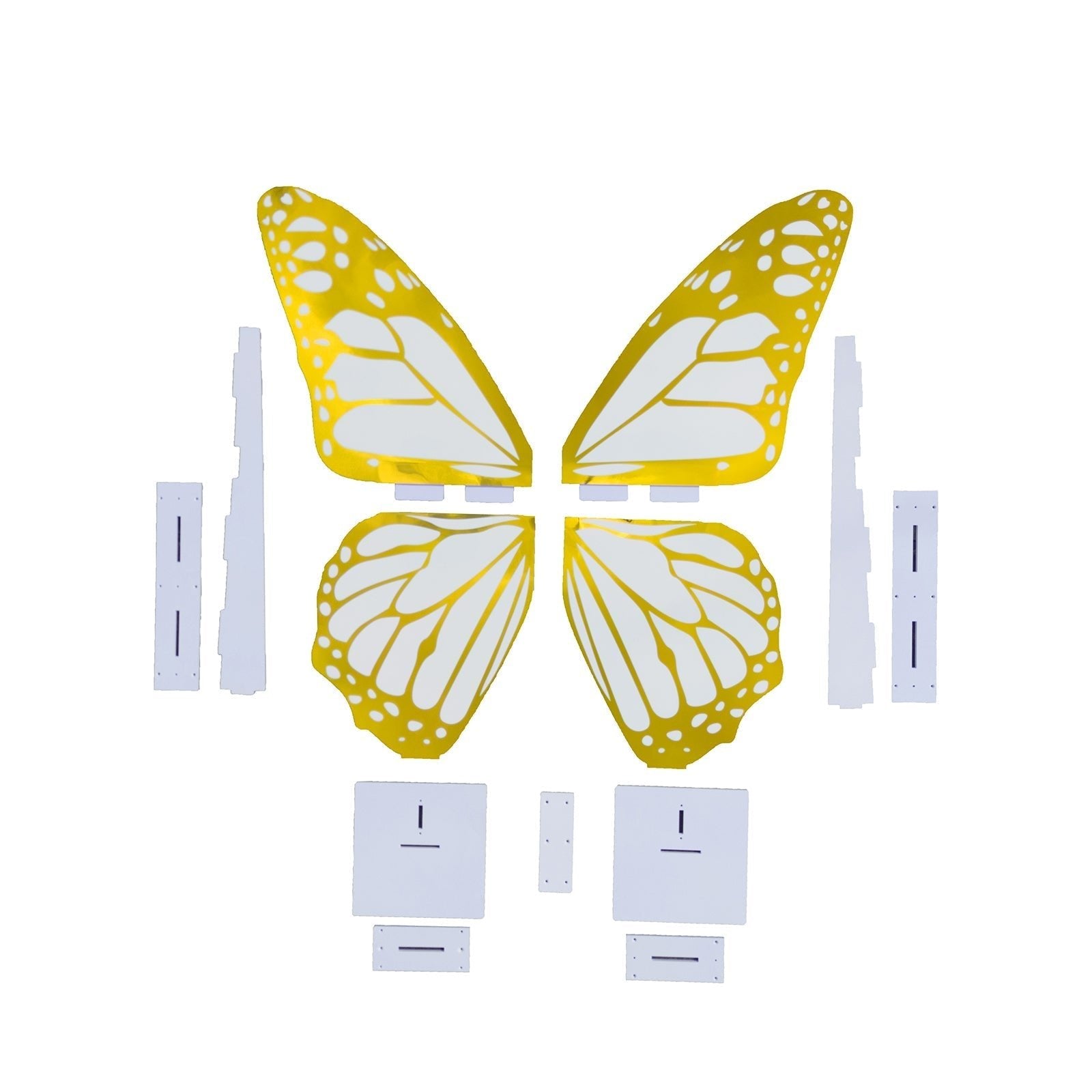 3ft Large Butterfly Party Props Decor, White and Gold Butterfly Foamboard Stand - Bell Racket Store