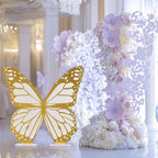 3ft Large Butterfly Party Props Decor, White and Gold Butterfly Foamboard Stand - Bell Racket Store