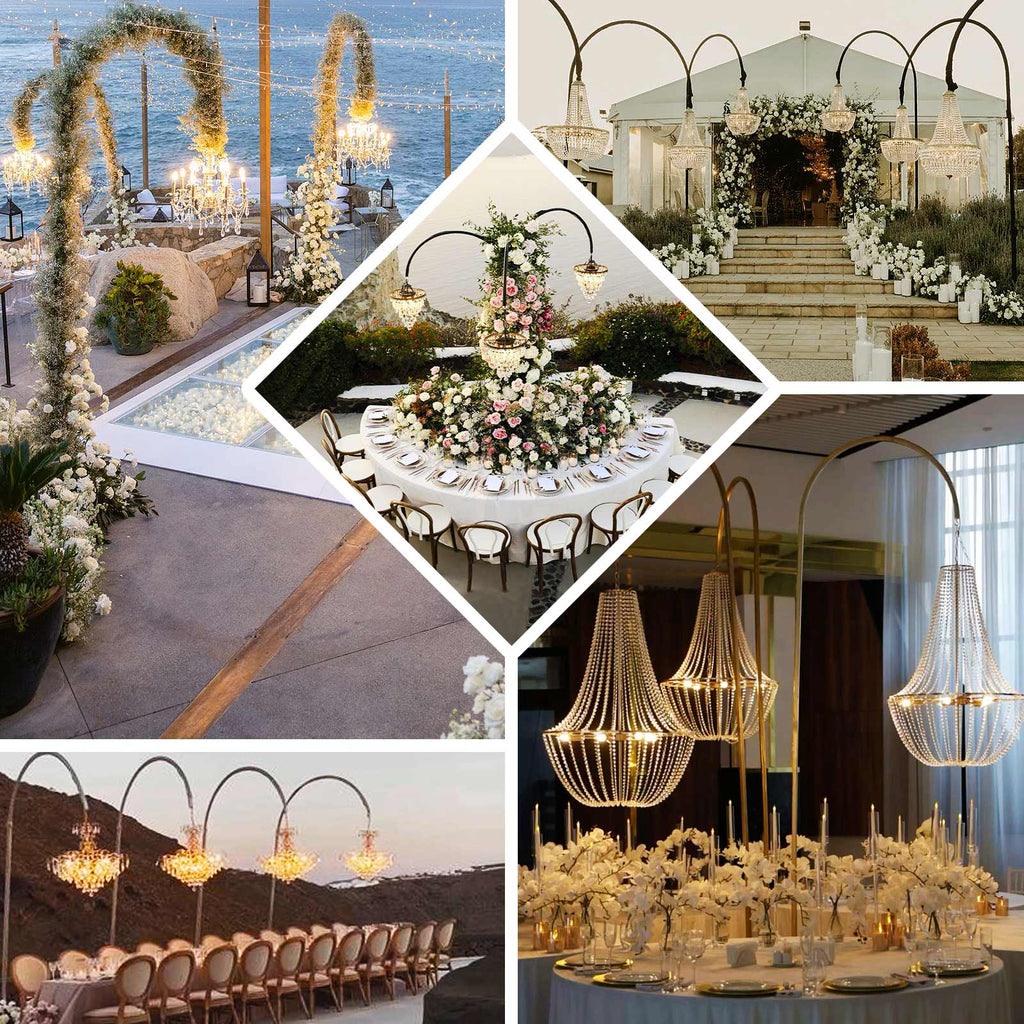 3ftx10ft Curved Aluminum Chandelier Hanger and Coupler with Heavy Steel Base Plate - Bell Racket Store