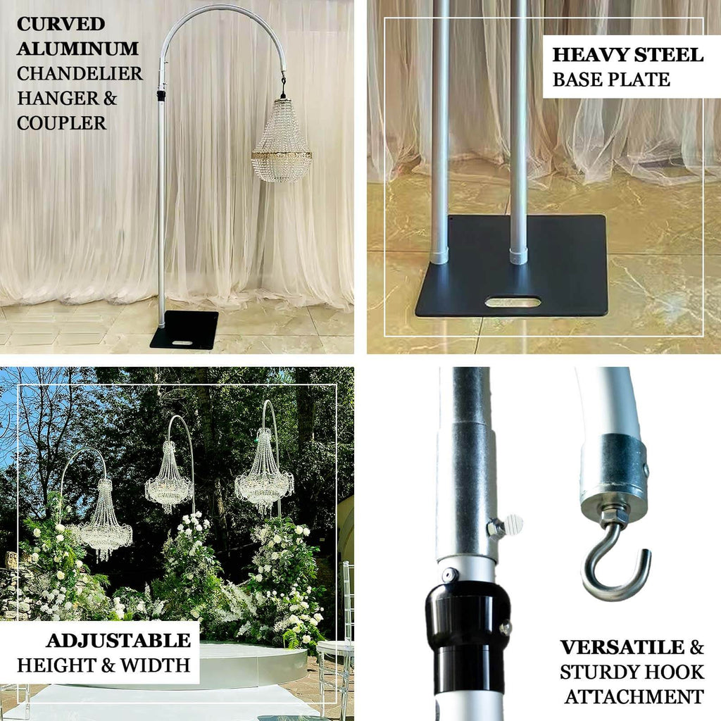 3ftx10ft Curved Aluminum Chandelier Hanger and Coupler with Heavy Steel Base Plate - Bell Racket Store