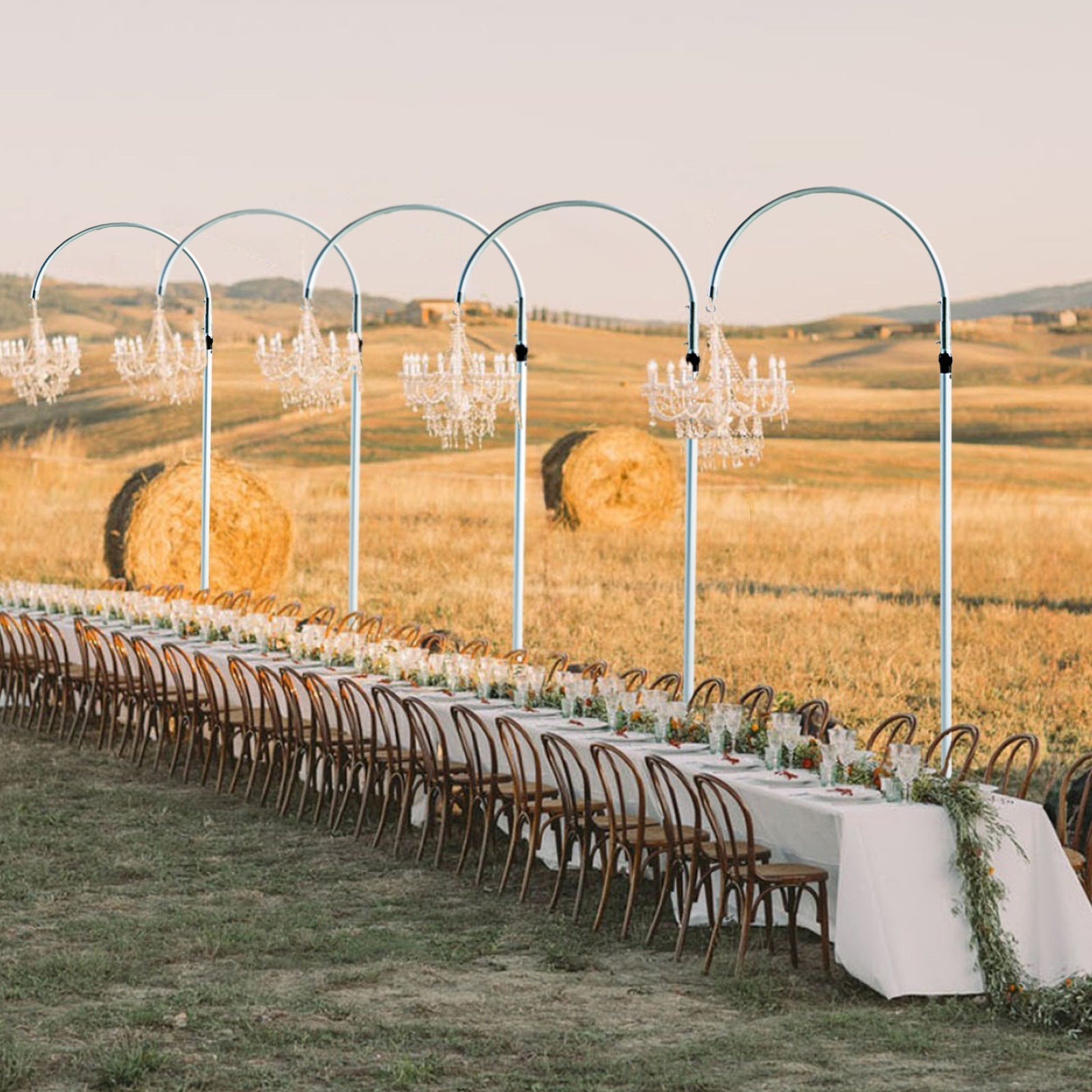 3ftx10ft Curved Aluminum Chandelier Hanger and Coupler with Heavy Steel Base Plate - Bell Racket Store