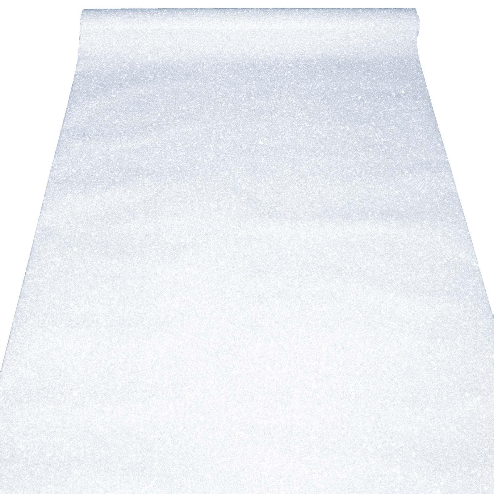 3ftx50ft White Sparkle Glitter Wedding Aisle Runner, Non - Woven Red Carpet Runner - Prom, Hollywood, Glam Parties - Bell Racket Store