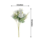 4 Bushes 12" Ivory Real Touch Artificial Silk Rose Flower Bouquet, Faux Bridal Flowers - Bell Racket Store