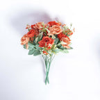 4 Bushes 12" Terracotta (Rust) Real Touch Artificial Silk Rose Flower Bouquet, Faux Bridal Flowers - Bell Racket Store