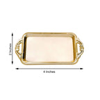 12-Pack Display Trays Party Favor Rectangular Design Gold - Mini Serving Platters for Candy and Desserts 4"