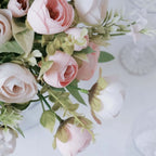 4 Pack 12" Artificial Blush Ranunculus Silk Flower Bridal Bouquets, Faux Buttercup Floral Arrangement - Bell Racket Store