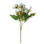 4 Pack 12" Artificial Dusty Blue Ranunculus Silk Flower Bridal Bouquets, Faux Buttercup Floral Arrangement - Bell Racket Store