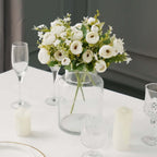 4 Pack 12" Artificial Ivory Ranunculus Silk Flower Bridal Bouquets, Faux Buttercup Floral Arrangement - Bell Racket Store