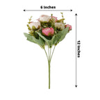 4 Pack 12" Artificial Pink Ranunculus Silk Flower Bridal Bouquets, Faux Buttercup Floral Arrangement - Bell Racket Store
