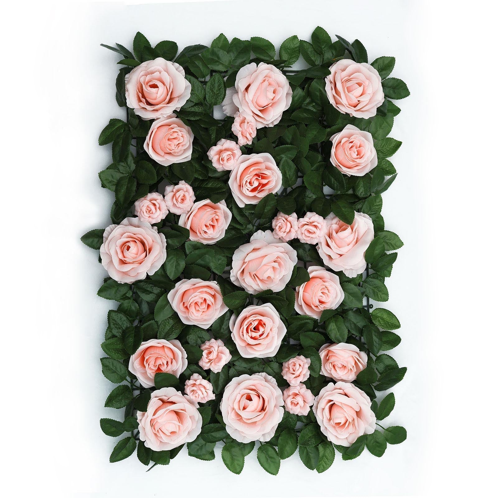 4 Pack 12 Sq ft. Easy - Install Blush Silk Rose Flower Mat Wall Panel Backdrop - Bell Racket Store