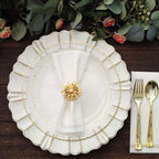 4 Pack 2" Elegant Gold Metal Pearl Floral Serviette Napkin Rings, Daffodil Flower Buckle Napkin Holders - Bell Racket Store