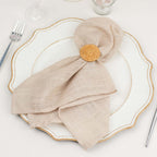 4 Pack 2" Natural Rustic Style Jute Rattan Metal Napkin Rings, Handmade Boho Chic Woven Serviette Buckle Holders - Bell Racket Store