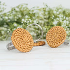 4 Pack 2" Natural Rustic Style Jute Rattan Metal Napkin Rings, Handmade Boho Chic Woven Serviette Buckle Holders - Bell Racket Store