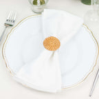 4 Pack 2" Natural Rustic Style Jute Rattan Metal Napkin Rings, Handmade Boho Chic Woven Serviette Buckle Holders - Bell Racket Store