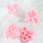 4 Pack 24 PCs Blush Scented Rose Soap Heart Shaped Party Favors With Gift Boxes And Ribbon - Bell Racket Store