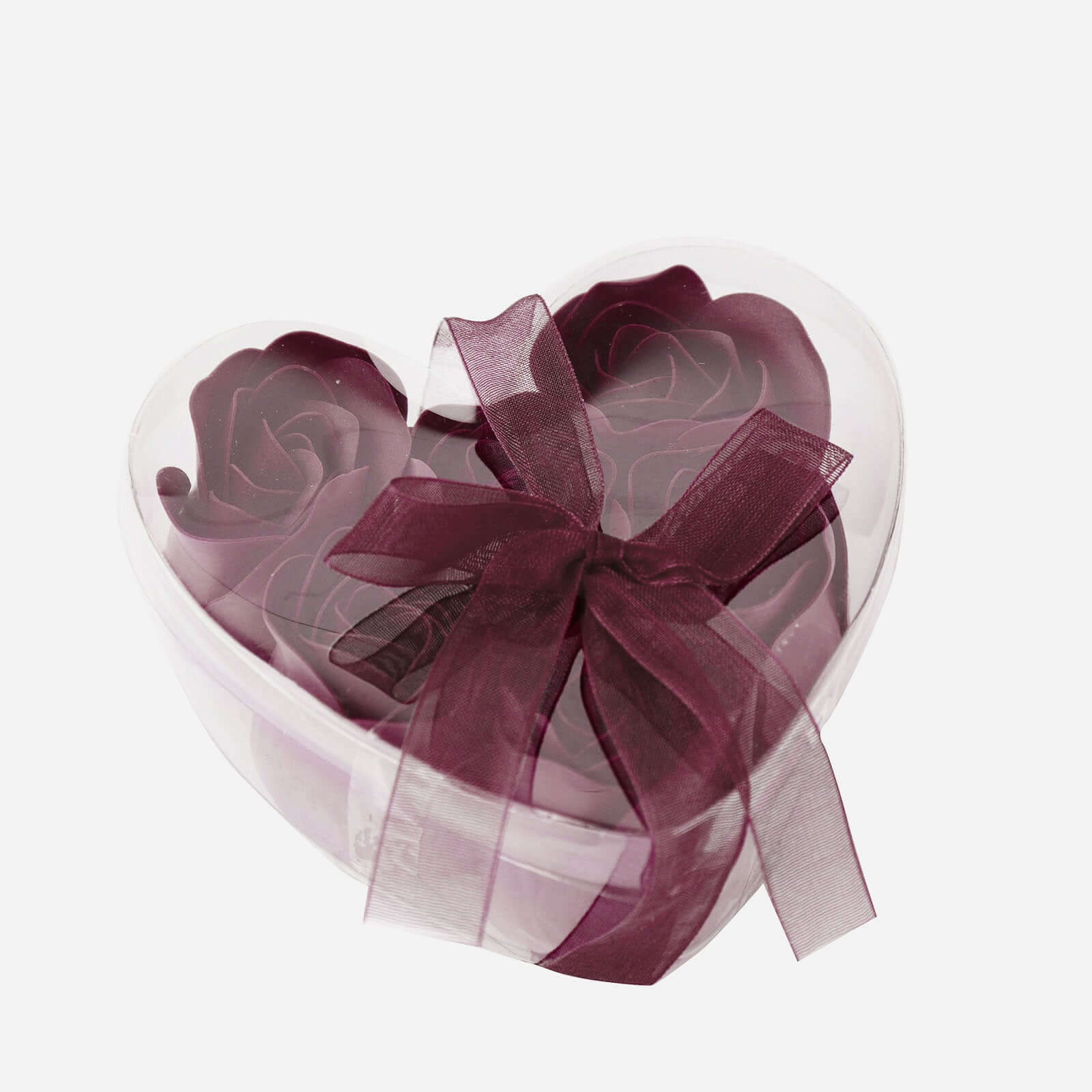 4 Pack 24 Pcs Burgundy Scented Rose Soap Heart Shaped Party Favors With Gift Boxes And Ribbon - Bell Racket Store