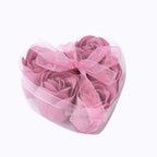 4 Pack 24 Pcs Dusty Rose Scented Rose Soap Heart Shaped Party Favors With Gift Boxes And Ribbon - Bell Racket Store